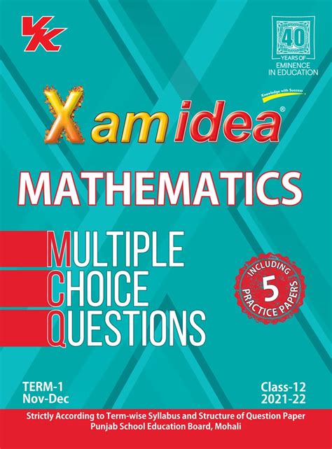 Xam Idea PSEB MCQs Chapterwise For Term I, Class 12 Mathematics (With ...
