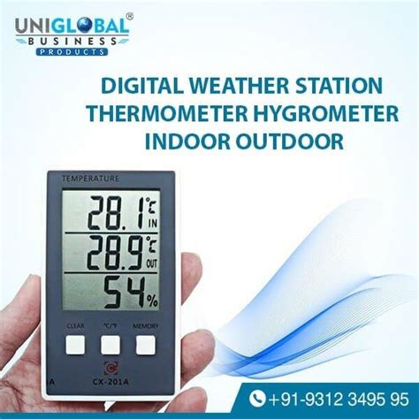 Digital Weather Station Thermometer Hygrometer Indoor Outdoor ...