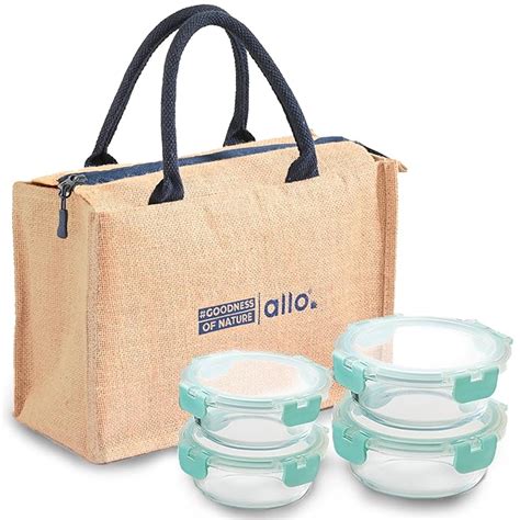 Buy Allo Food Safe Glass Lunch Box With Breakfree Detachable Lock ...