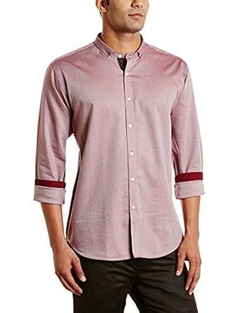 Van Heusen V Dot Men's Casual Shirt (8907445901706_VDSF316E04033_44_Red ...