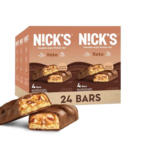 Amazon.com : Nick's Protein Bars Almond Chocolate | 13g protein | 170 ...