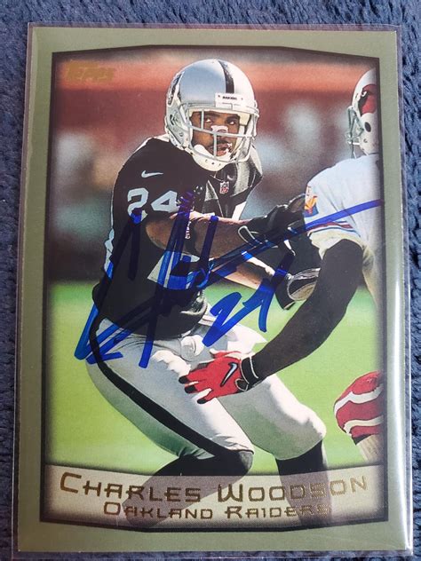 Charles Woodson Authentic Hand Signed 1999 Topps Rookie Card ...