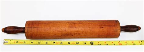 Vintage Wood Rolling Pin, Two-Tone Hardwood, Bakers Rolling Pin