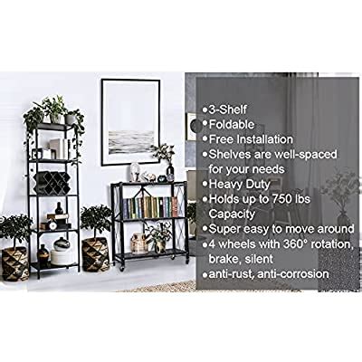 Buy Storage Shelves 3 Tier Foldable - Garage Shelving Free of ...