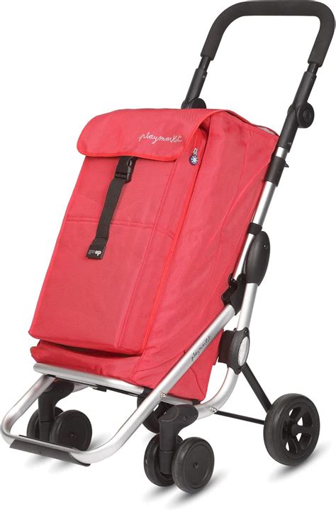 Buy PlayMarket GO UP Folding Shopping Cart with Swivel Wheels, Red ...