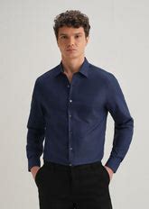 Navy Blue Stitchless Placket Premium Wrinkle-Free Shirt