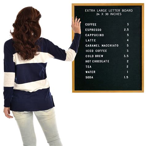 Buy Extra Large Letter Board 24x30 by Majestick Goods | Black Felt Menu ...
