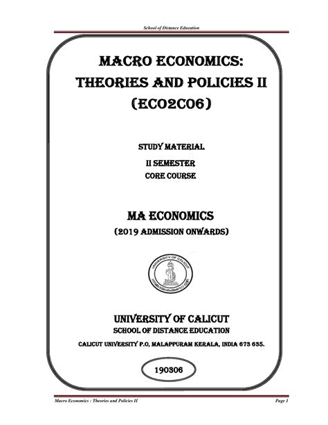 Macro Economics - This document contains study meterial - MACRO ...