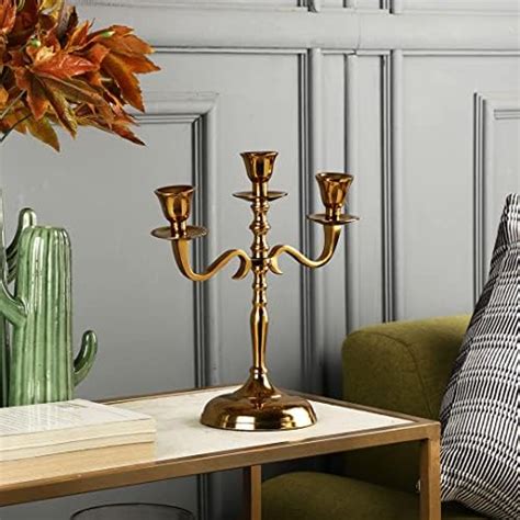 Buy VOIDROP-Three Arm Candelabra Tall -Glossy Taper Candle Holders ...