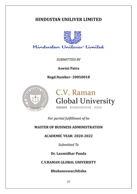 Hindustan Uniliver Limited Assignment 2 - HINDUSTAN UNILIVER LIMITED ...