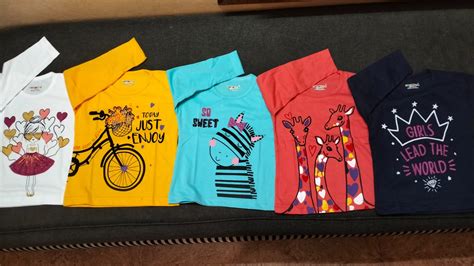 Kuchipoo Girls Regular Fit Half Sleeve Cotton Blend T-Shirt Pack of 5 ...