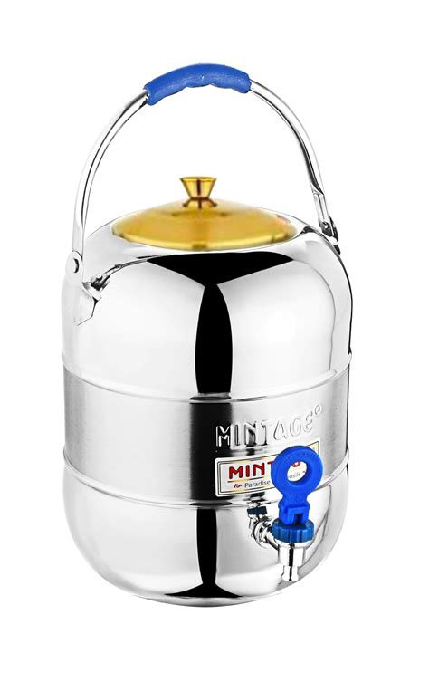Buy Mintage Stainless Steel Water Container 12.5 Liter with Tap | Matka ...