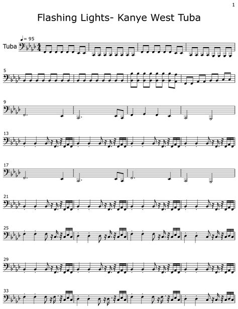 Flashing Lights- Kanye West Tuba - Sheet music for Tuba