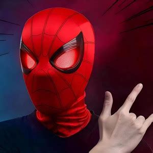 SERPLEX Halloween Cosplay Spider Man Mask with Moving Eyes Elastic for ...
