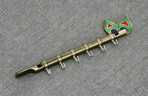 Indeed Krishna Flute & Peacock Quills Key Stand | Key Holder for Home ...