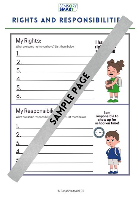 Rights and Responsibilities Worksheet – A Fun Activity for Kids to ...