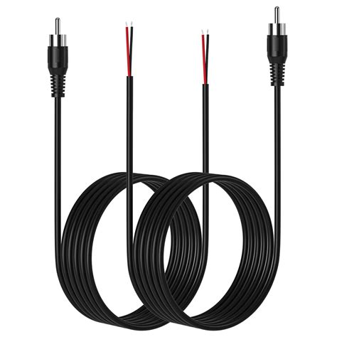 Buy SIOCEN 2-Pack 6FT Long Speaker Wire RCA Male Plug Jack Connector ...