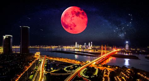 红色月亮|摄影|风光|vv火星人 - 原创作品 - 站酷 (ZCOOL)