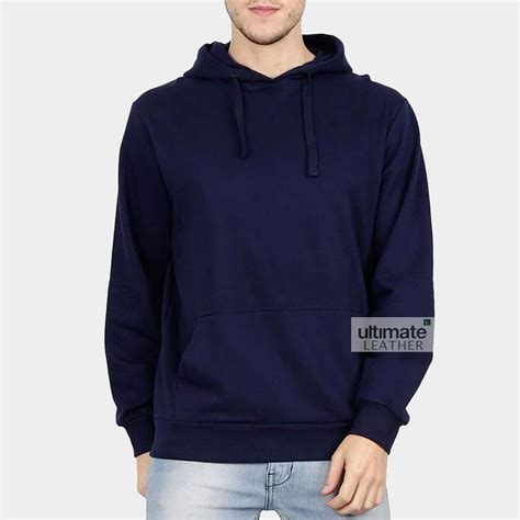 Get Mens Navy Blue Hoodie | Fleece Hoodie Sale - Ultimate Leather