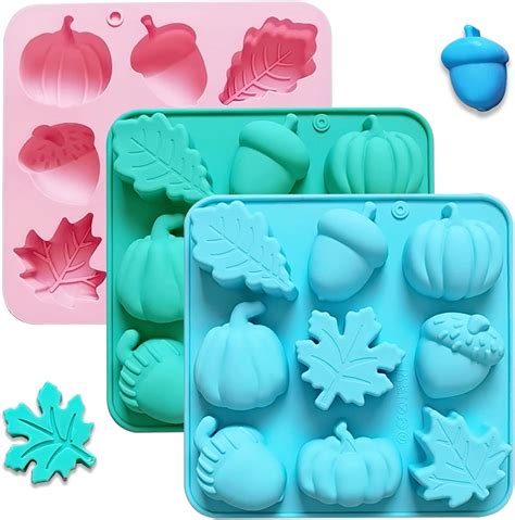 Amazon.com: 3 Piece 3D Pumpkin Silicone Molds Set Autumn Silicone Molds ...