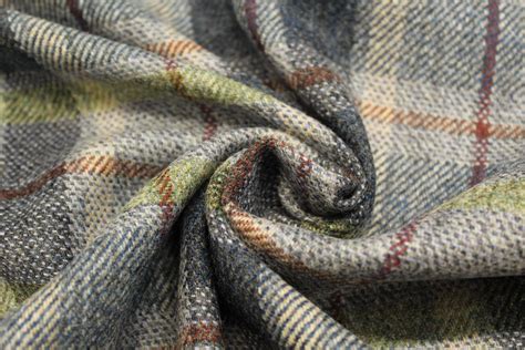 100% Pure New Wool Plaid Tweed Fabric DZ12 | Etsy