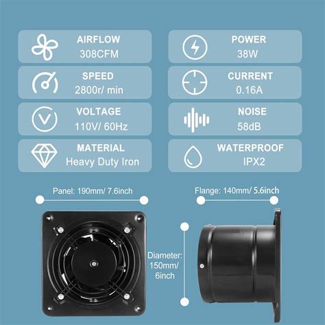 Buy Exhaust Fan, 308CFM High Airflow Bathroom Kitchen Exhaust Fan with ...