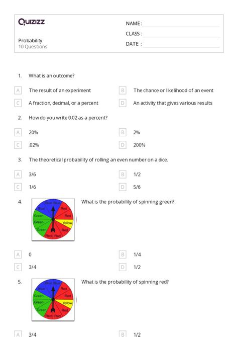 50+ Probability worksheets for 1st Class on Quizizz | Free & Printable