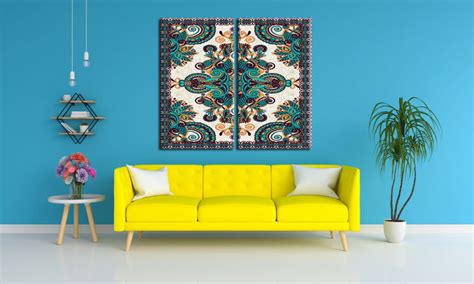 Blue Pattern Art, Set Of 2 – Myindianthings