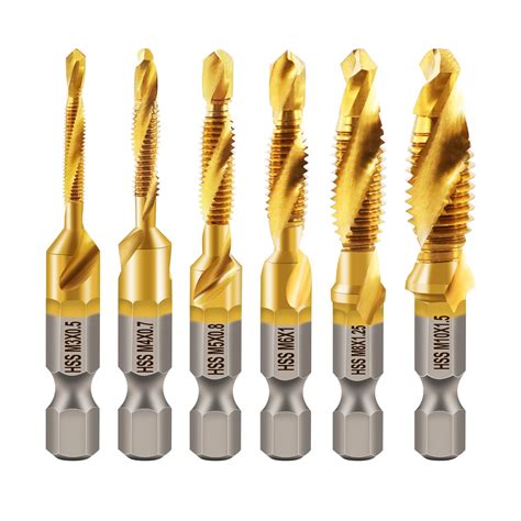 DARTOTEK Combination Drill and Tap Bit Set,Titanium Coated Tapping Bit ...