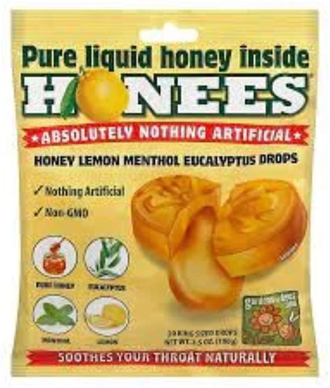 Honees Honey Lemon Cough Drops, 20 Drops Each (Pack of 2) : Amazon.co ...