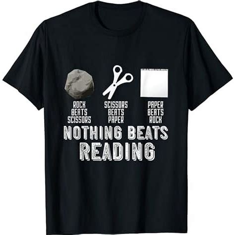 Rock Paper Scissors Vintage Nothing Beats Reading Hand Game T-Shirt ...
