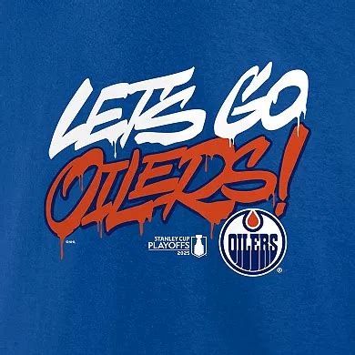 Men's Royal Edmonton Oilers 2025 Stanley Cup Playoffs Slogan T-Shirt