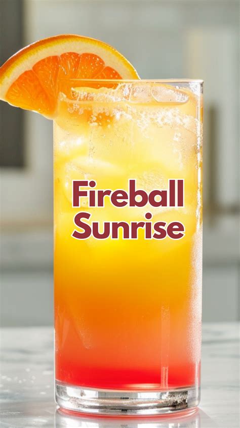 Fireball Sunrise | Recipe | Mixed drinks alcohol, Cocktail drinks ...