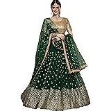 Buy Bollyclues Women's Net Embroidered Semi-Stitched Lehenga Choli ...