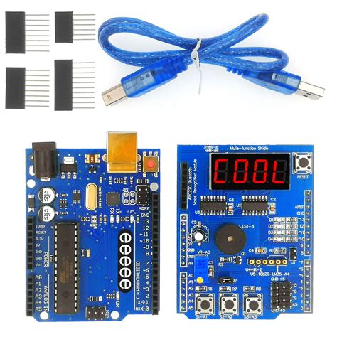 Buy EEEEE UNO R3 ATMEGA328P ATMEGA16U2 & Multi-Function Shield Starter ...