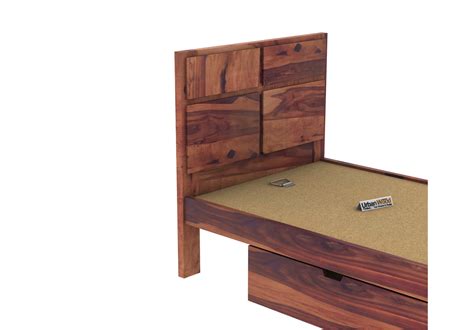 Single Bed: Buy Bedswind Single Bed With Storage (Teak Finish) Online ...