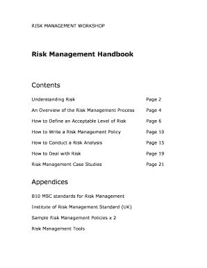 Fillable Online cmbd org Risk Management Handbook Contents Appendices ...