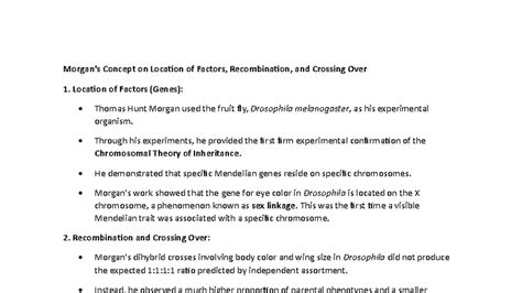 Genetic Linkage and Crossing Over in Drosophila: CO2 Part 2 Notes - Studocu