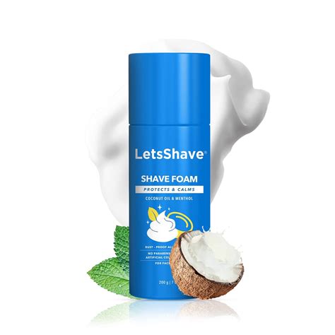 Buy LetsShave Shave Sensitive Foam Menthol for Men - Coconut Oil ...