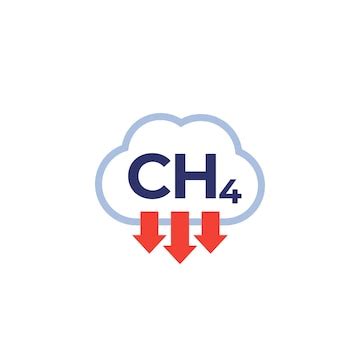 Methane emissions ch4 icon on white vector | Premium Vector