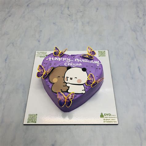 Bubu Dudu Heart Shape Purple Cake – Bento Cakes Noida