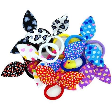 FAMEZA Women's Elastic Rubber Multicolour Hair Bands -6 Pieces (Random ...