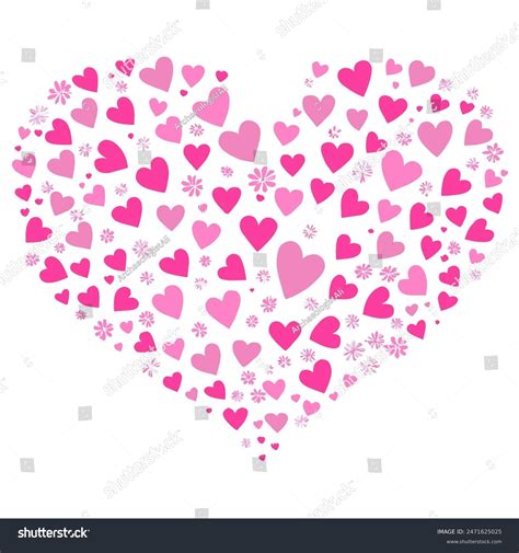 Pink Heart Pattern Heart Inside Heart Stock Illustration 2471625025 ...
