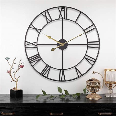 Buy New Mark Impex 55cm Large Retro Metal Roman Numeral Wall Clock ...