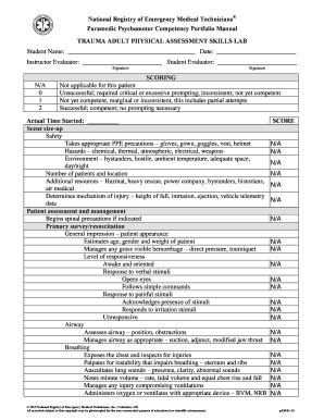 Trauma Assessment Paramedic - Fill and Sign Printable Template Online