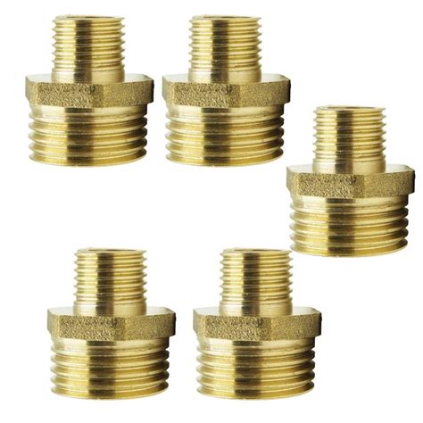 5x Brass Barbed Double-Headed Hex Bushing Fitting Connector Adapter 1/4 ...