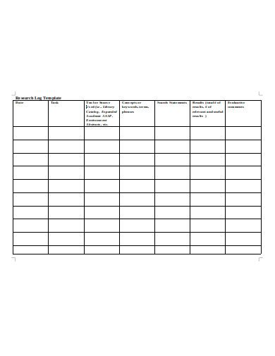 Image result for Research Log Example