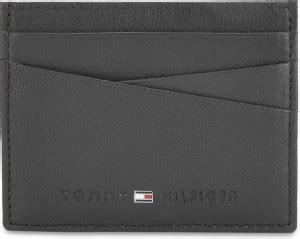 TOMMY HILFIGER Men Casual Black Genuine Leather Card Holder Black ...