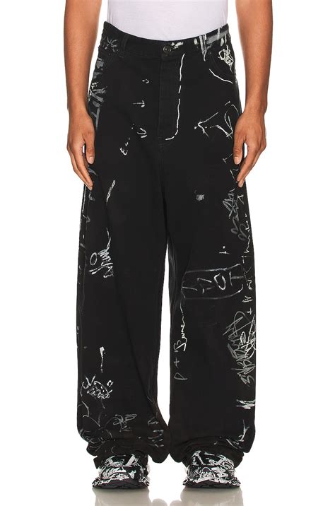 Balenciaga Baggy Pants in Peach Pitch Black | FWRD