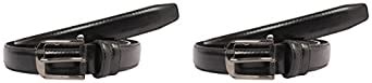 Buy VKG Men's PU Leather Belt, Pack of 2 (Vk-25-42, Black, 42) at Amazon.in